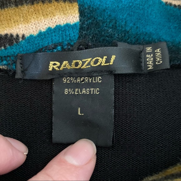 Radzoli Black & Multicolored Sweater-like Dress Large - Picture 3 of 8